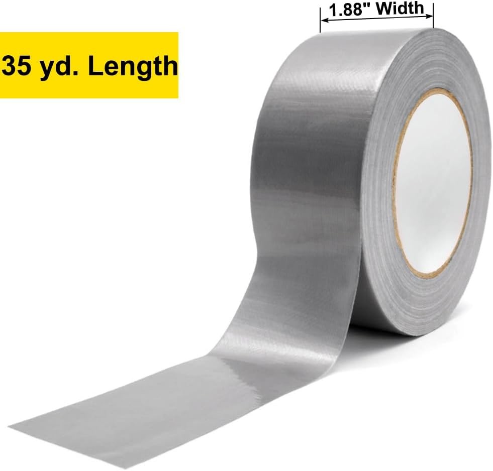 Silver Gray Duct Tape, 1.88 Inches Width x 35 Yard, 3 Rolls | Heavy duty adhe…