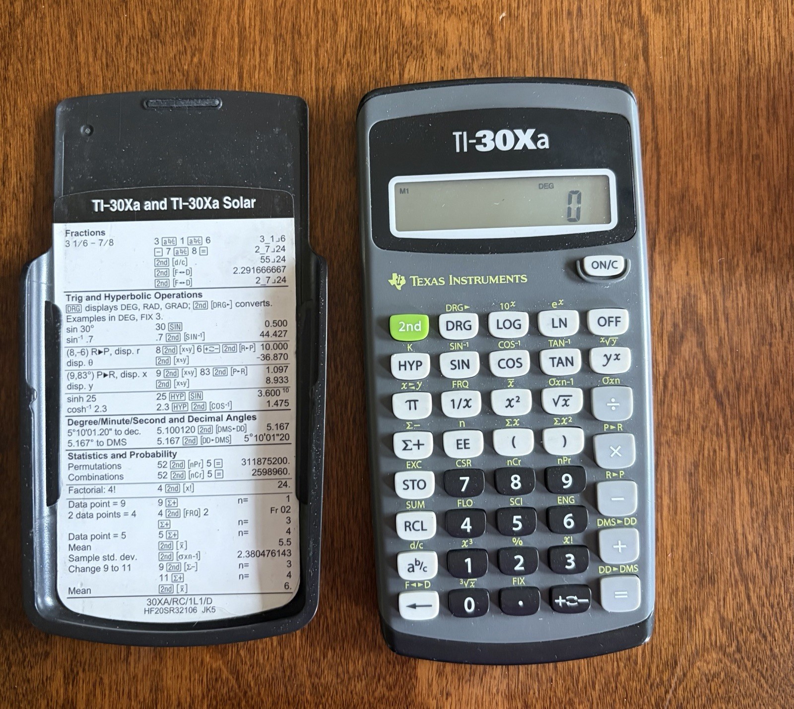 Texas Instruments TI-30XA Scientific Calculator Black Digital Display Handheld