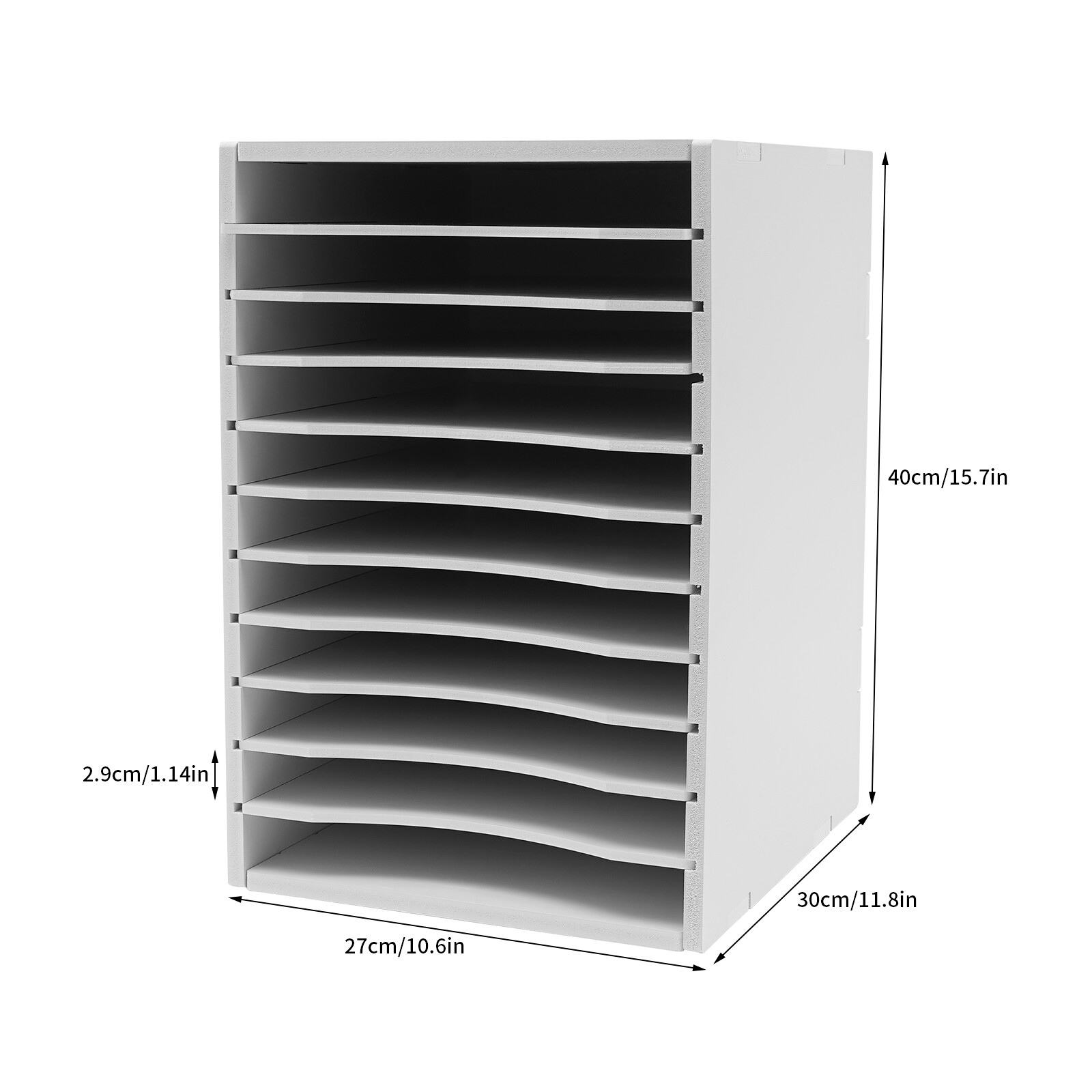 Document Organizer Vertical Desktop Sorter 11-Compartments Paper Storage Holder