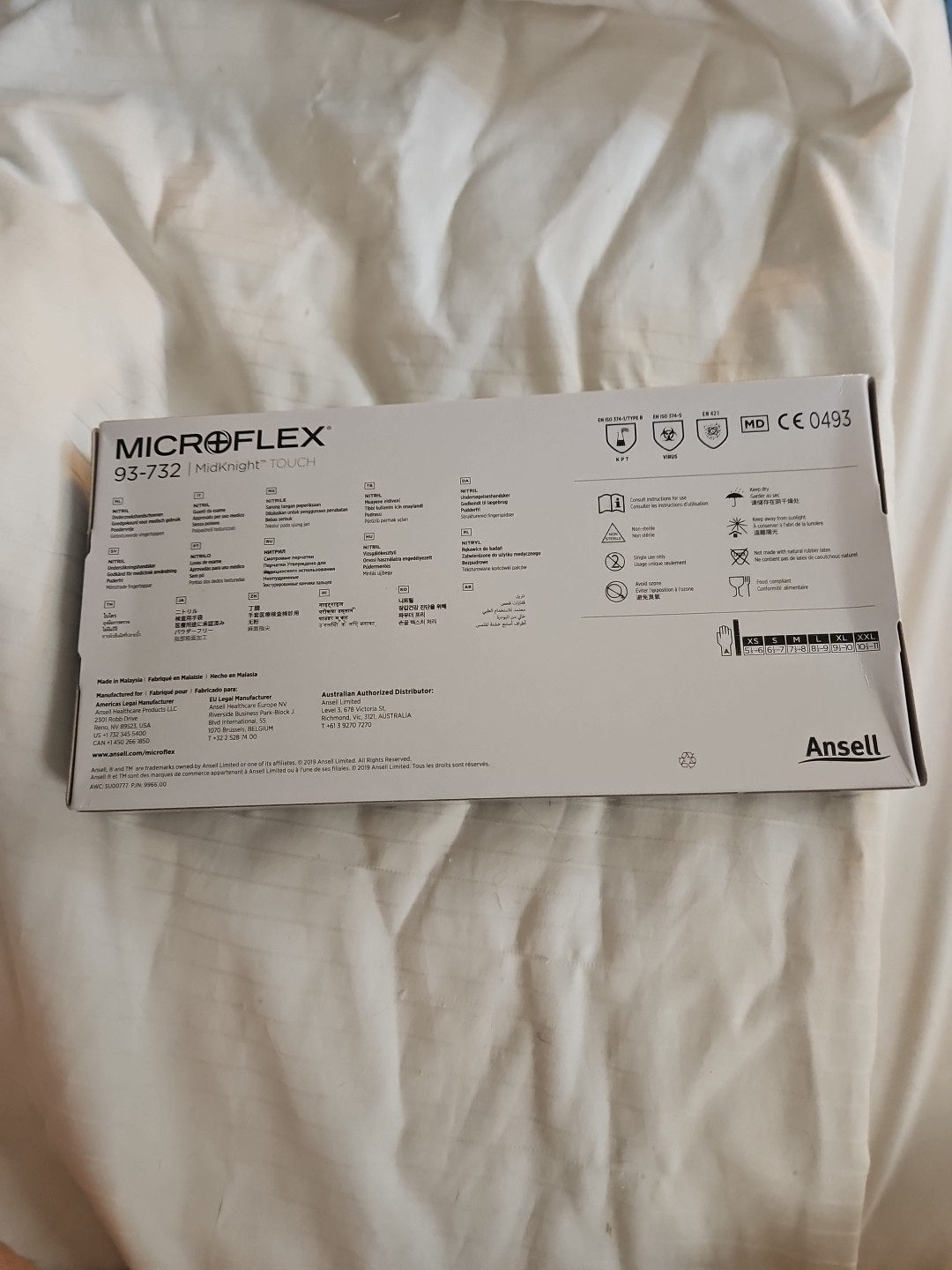 1-Box* Microflex MidKnight Touch PF Exam Nitrile 100 Gloves X-small