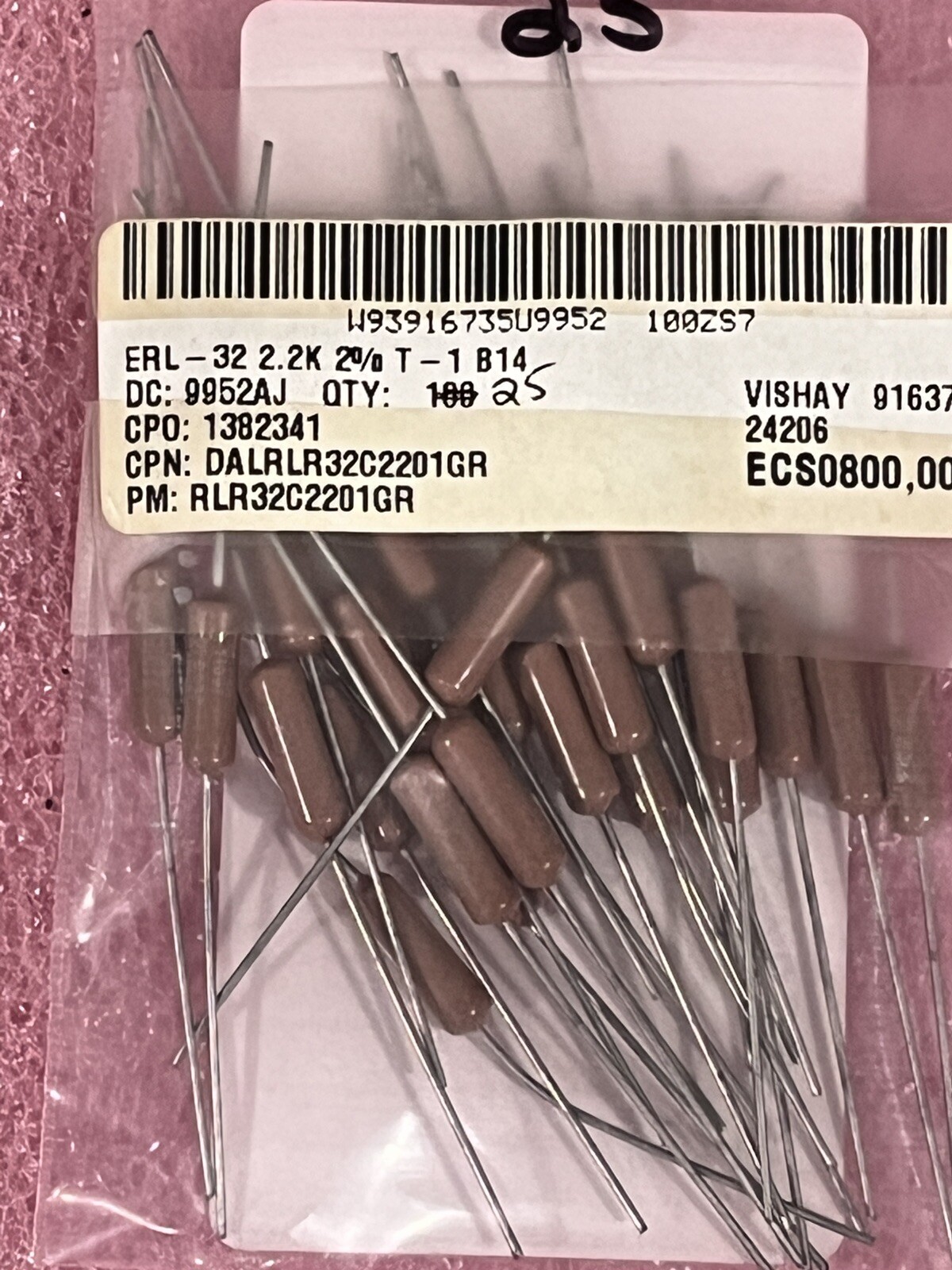 RLR32C2201GR 2.2K OHM 2% 1W METAL FILM RESISTOR AXIAL VISHAY (LOT OF 1)