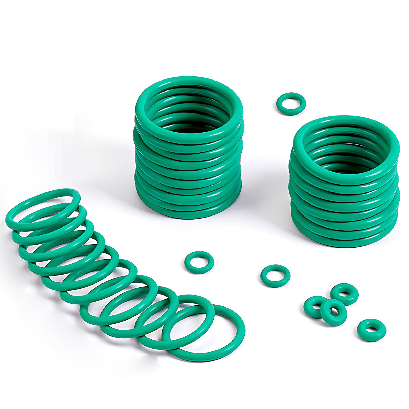 6mm Cross Section O-Rings FKM Fluorine Rubber 28mm – 450mm OD Gasket Seals Green