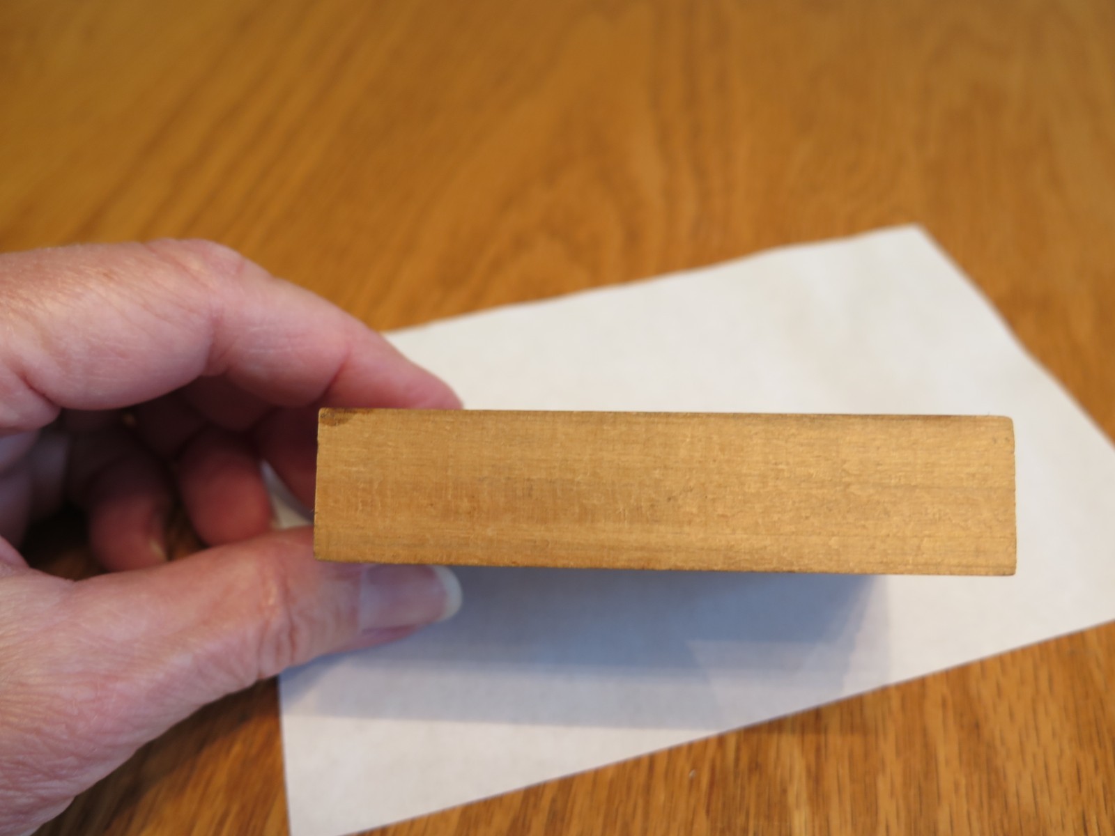 Vintage Wooden Business Card Holder Roosevelt Delicatessen Nassau Rd NY Slogan