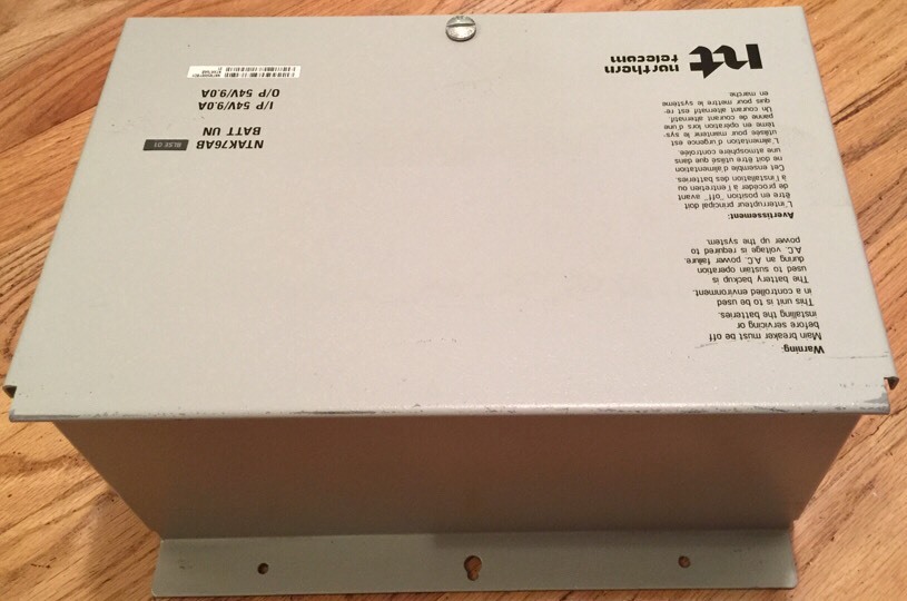 NORTHERN TELECOM NTAK76AB BATTERY BACKUP UNIT 54V 9AMP *NO BATTERIES* Case Only