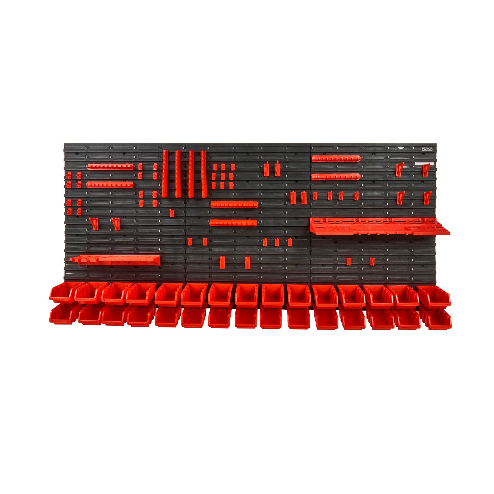 VEVOR Wall Mounted Storage Bins Small Parts Organizer Garage Tool Rack 30 Bins