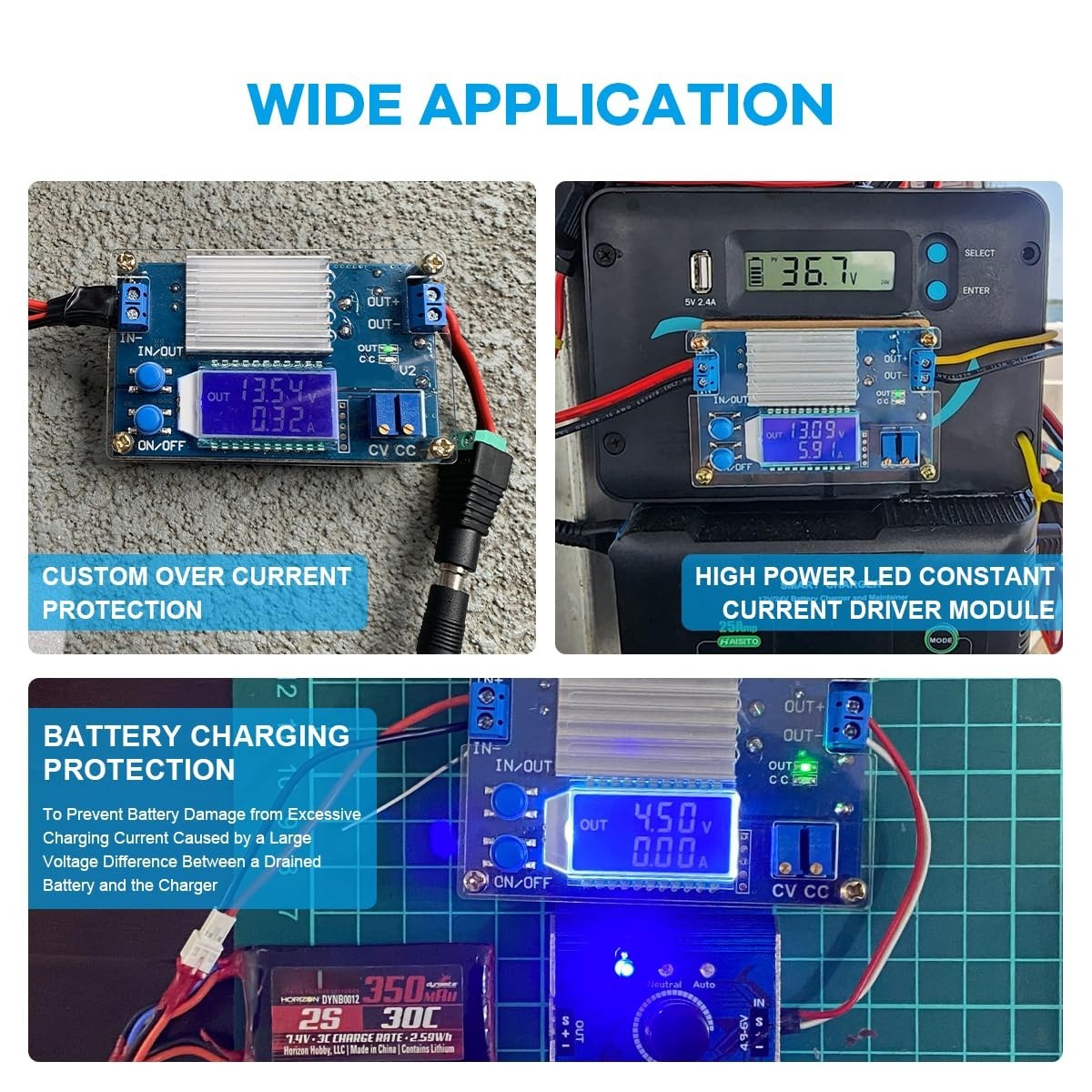 Adjustable DC to DC Buck Converter 12A Power Supply Module 1.2V-32V for LED, Sol