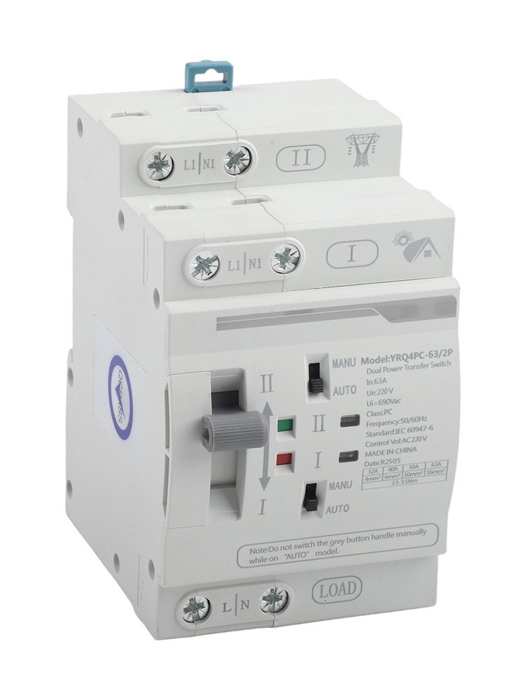 Reliable Photovoltaic Transfer Switch 2P 63A AC220V for Continuous Operation