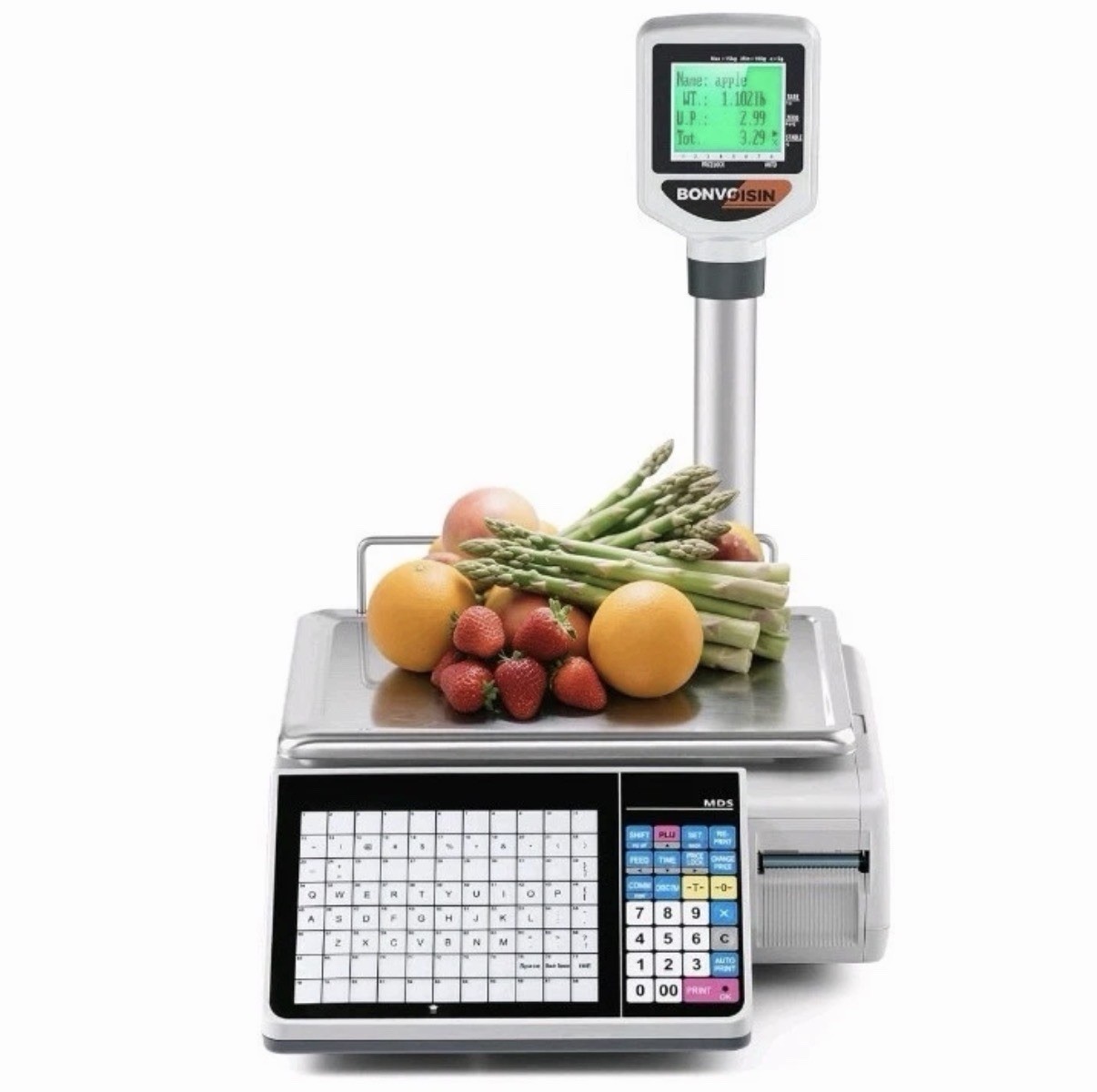 Bonvoisin Label Printing Scale 33lbs Price Scale With Label Print Barcode Scale