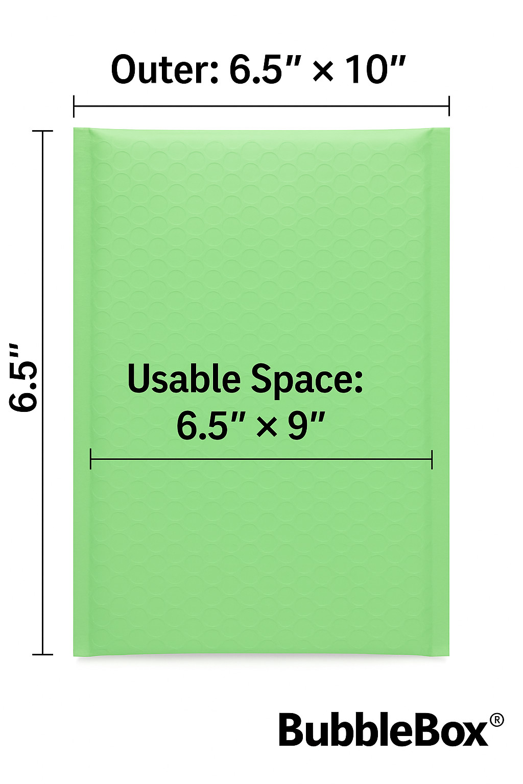 Poly Bubble Mailers Green #0 6.5×10 Self Seal Padded Shipping Envelopes
