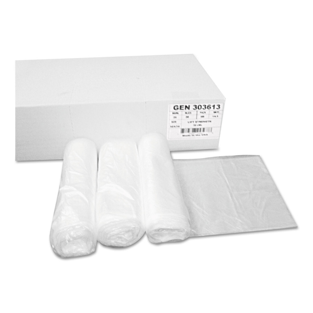 GEN 303613 30-gal. 10 mics Can Liners – Natural (25 Bags/RL, 20 RL/CT) New