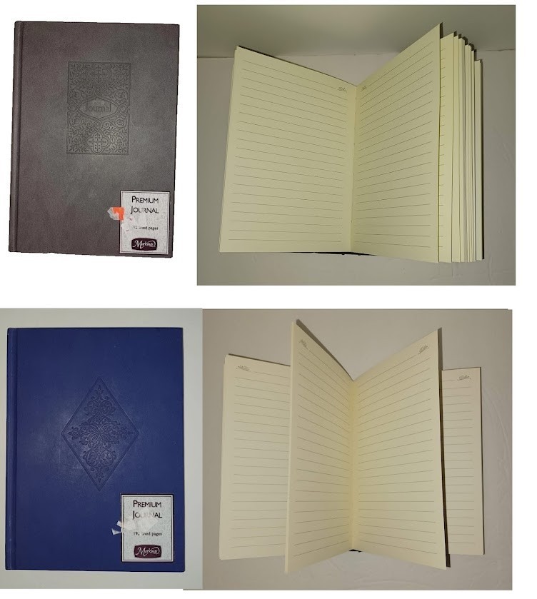 JOURNALS 2 Book Lot Set Markings Line Ruled Diary Pages Diaries Writing Thoughts