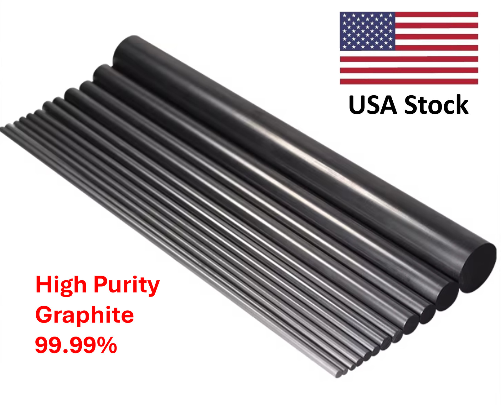 Pack of 2 High Purity Graphite Rod Electrode Lab Grade