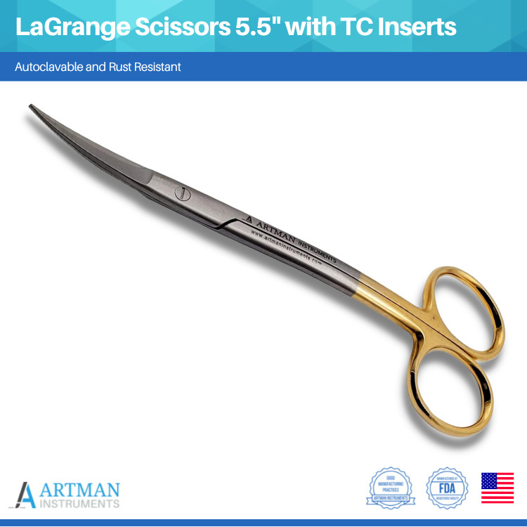 Scissors 5.5″ LaGrange Gold Plated Handle with Tungsten Carbide Inserts ARTMAN