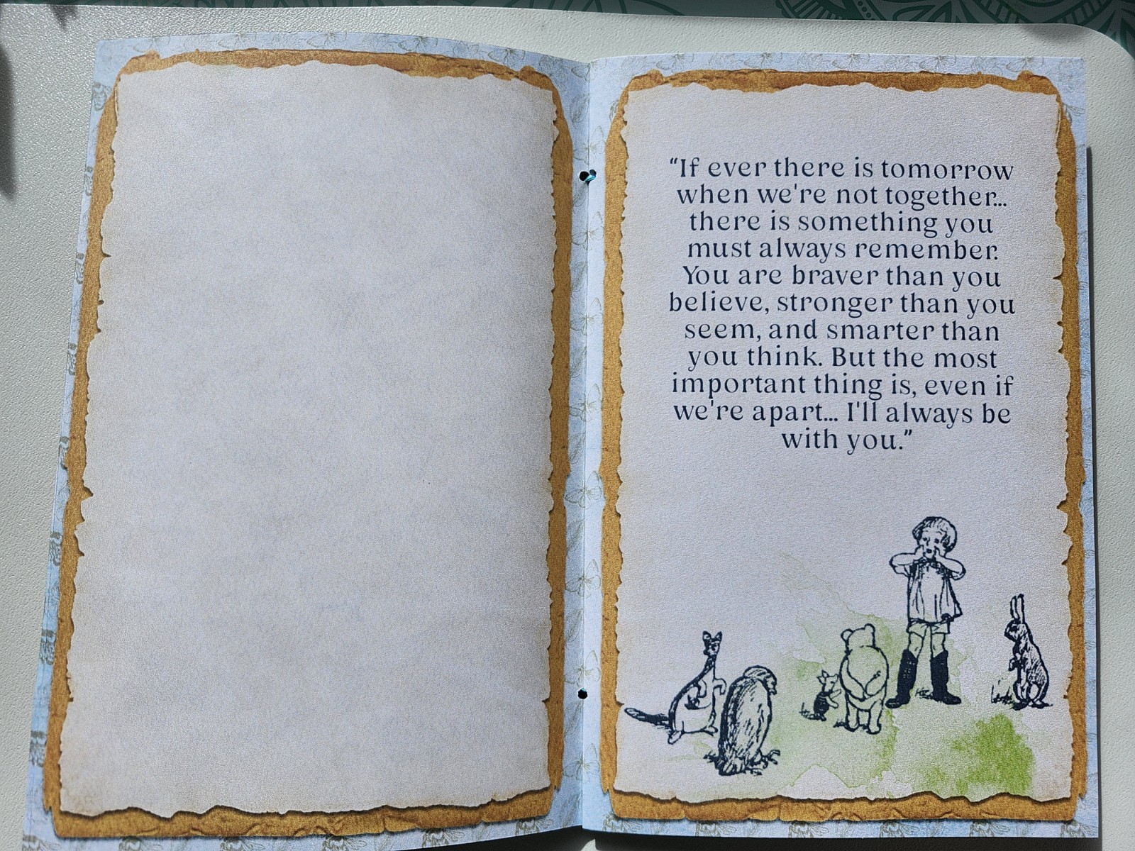 Junk Journal Booklet «WINNIE THE POOH» Retro Classic Storybook Style LG 9×6 40p