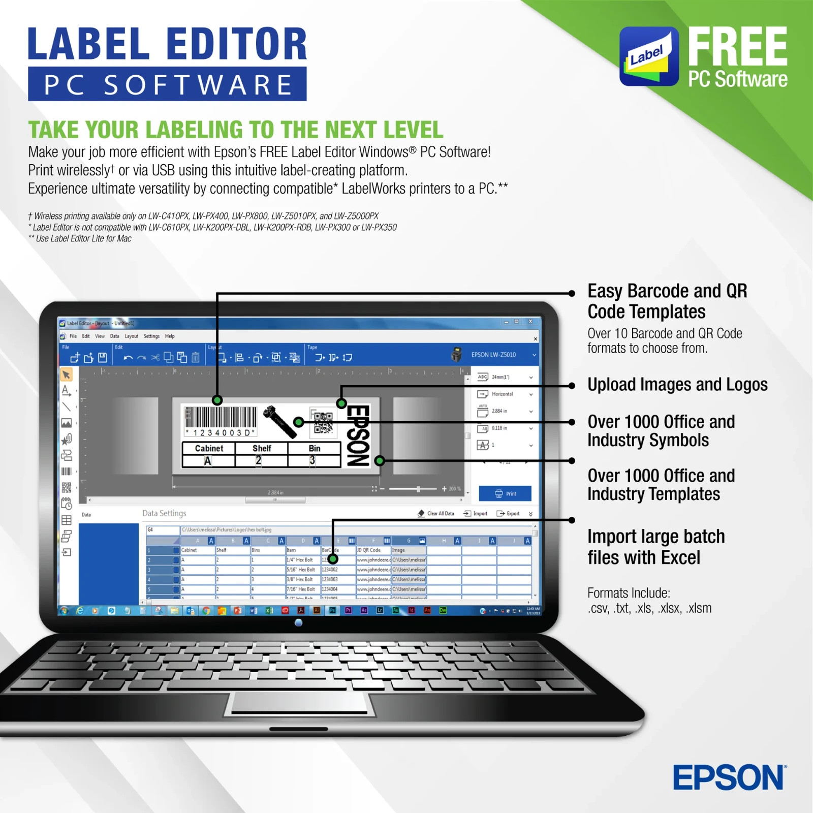Epson LABELWORKS LW-PX900PCD Industrial Label Maker (LIFETIME WARRANTY)