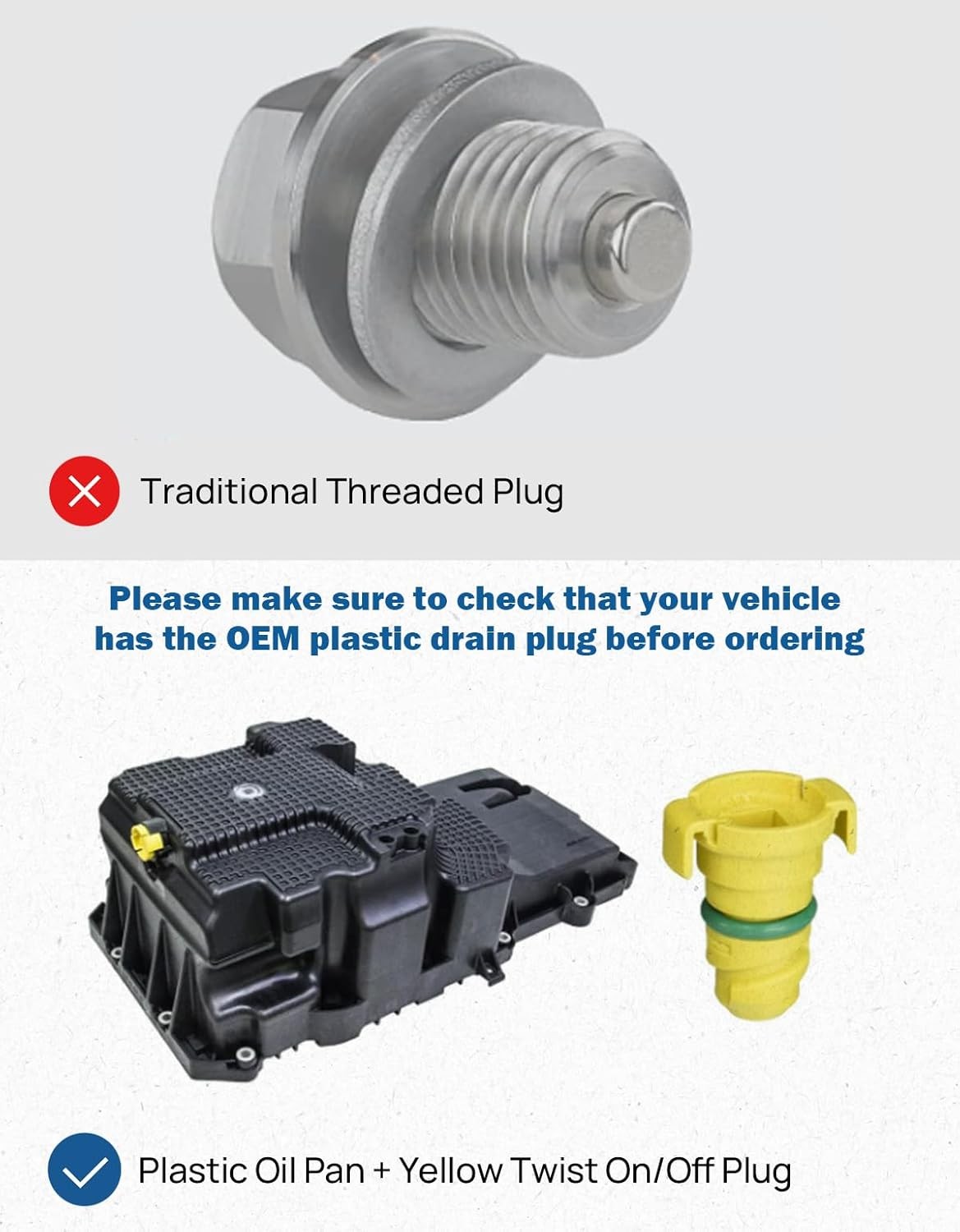 Oil Drain Plug Compatible with 2015-2024 F150 2.7L 5.0L Raptor Mustang, 2021-202