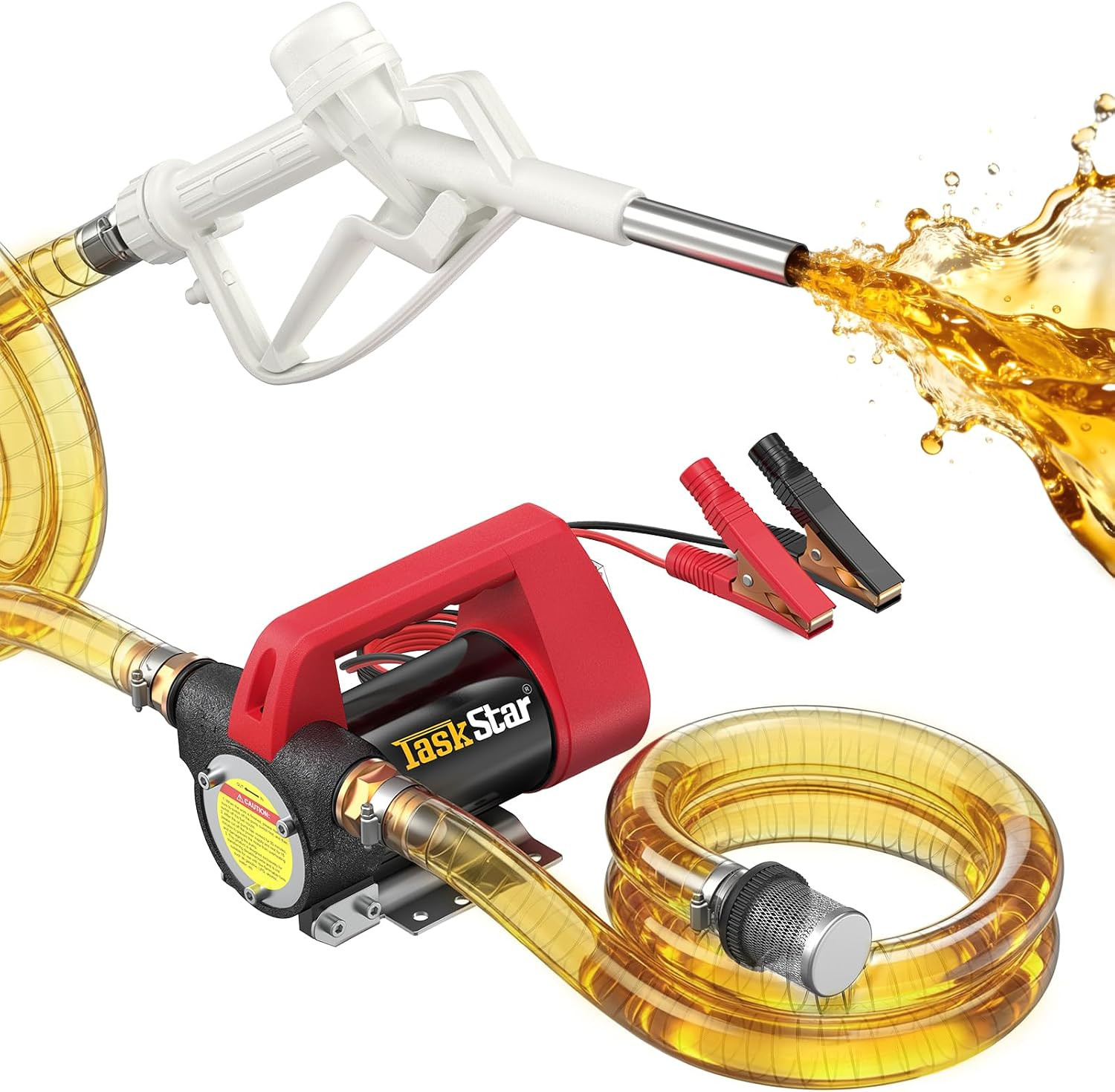 Diesel Transfer Pump Kit: 12V 13GPM Electric Fuel Transfer Pump with Fuel Nozzle