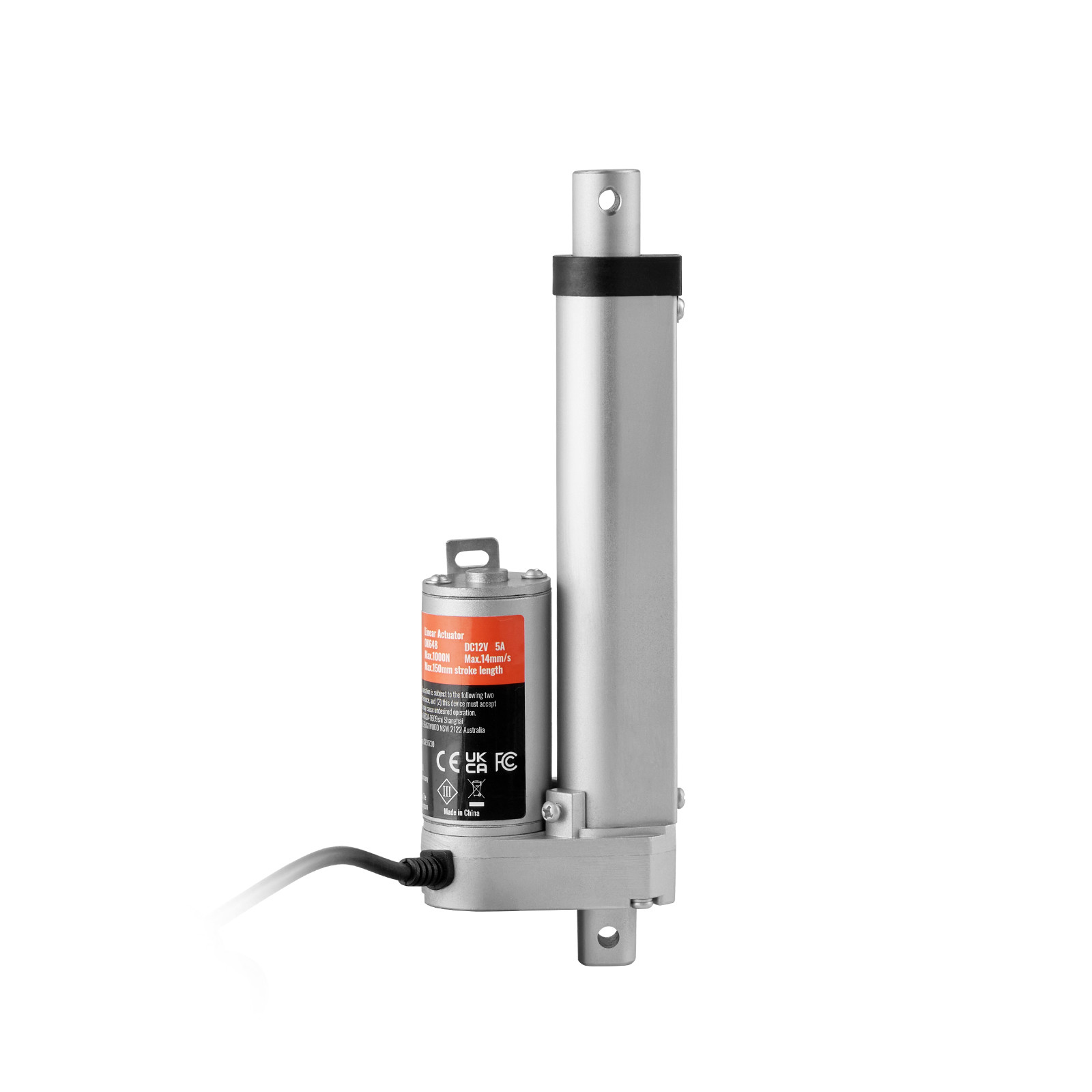 VEVOR Linear Actuator 12V 4 Inch High Load 330lbs/1500N 0.19″/s IP54 Protection
