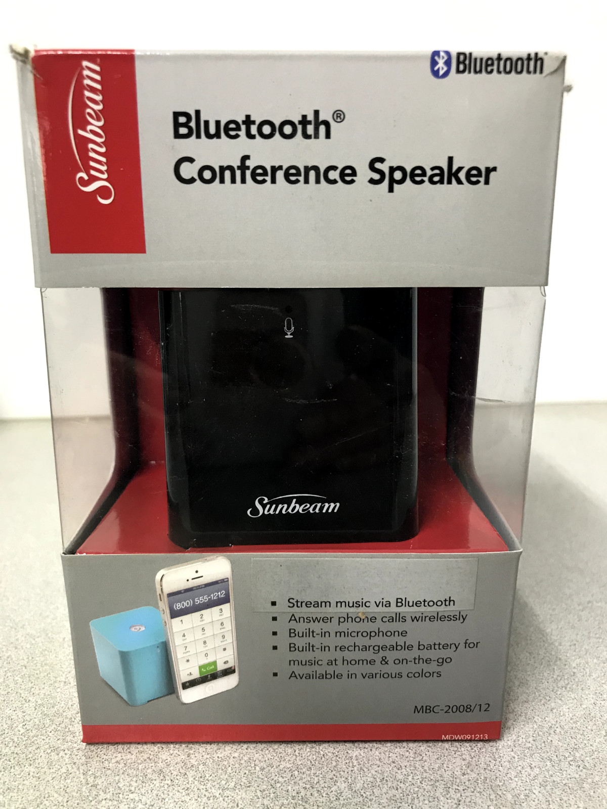 Sunbeam Bluetooth Conference Speaker -CHOOSE BLACK OR RED!