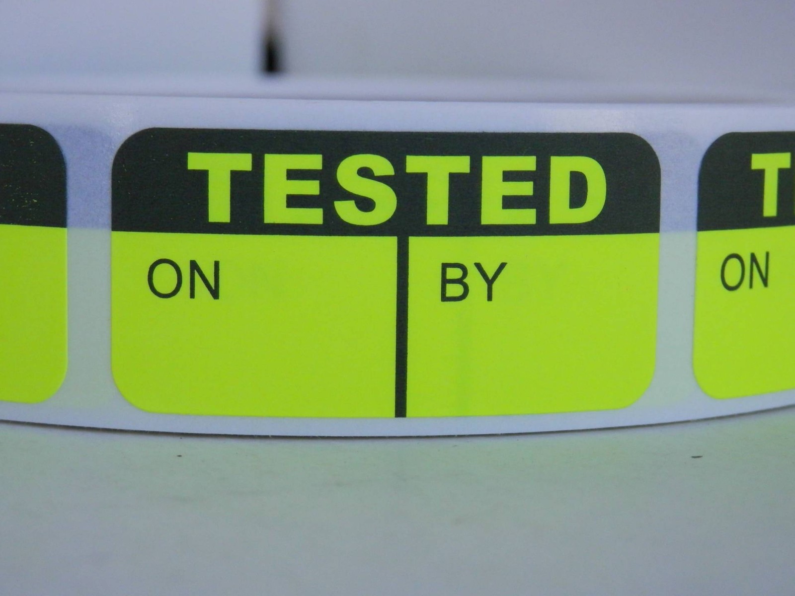 250 Stickers Small 3/4″x1 1/2″ Label TESTED ON/BY fluorescent chartreuse