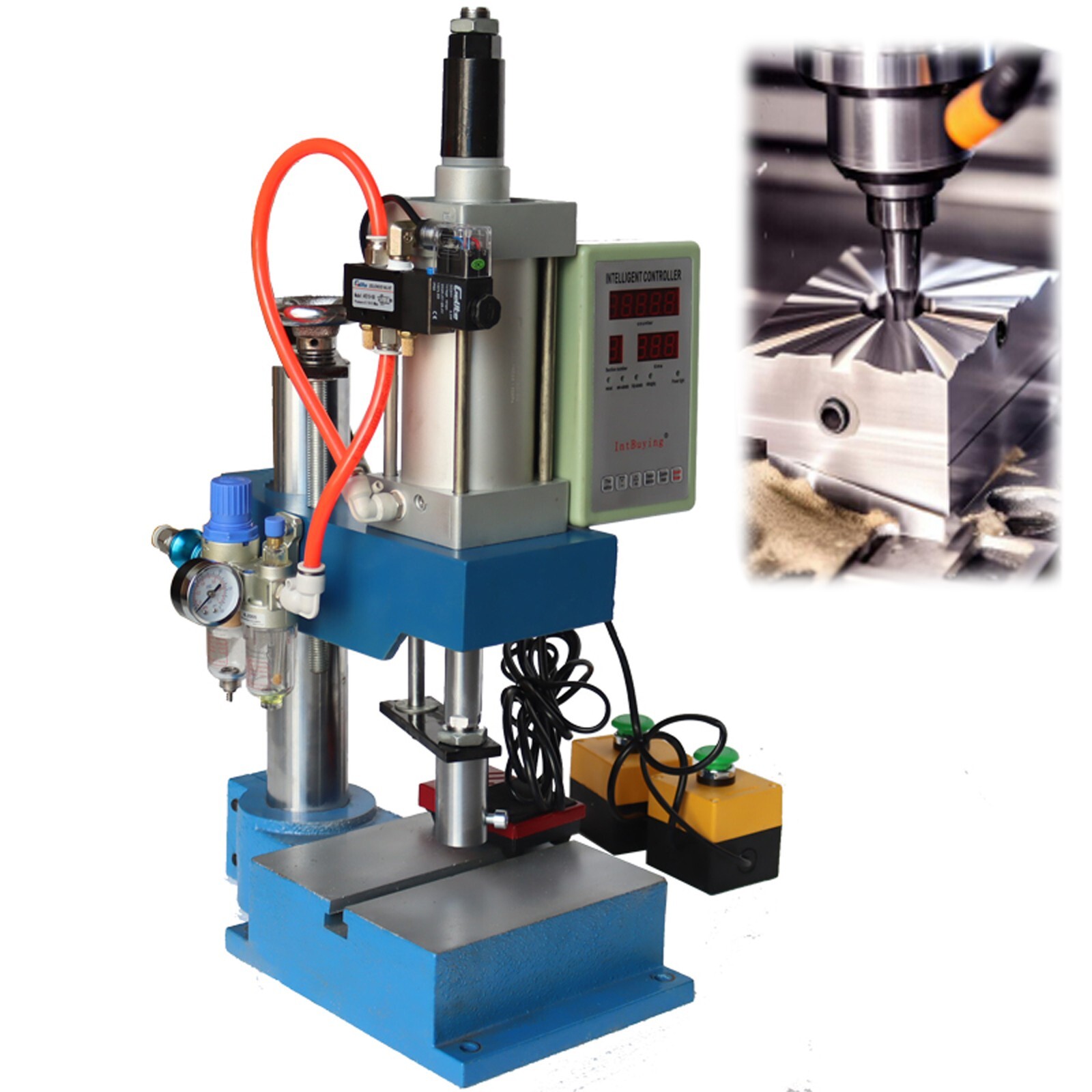 660Lb/300kg Pneumatic Press Punching Machine Air Puncher Single-Acting Work