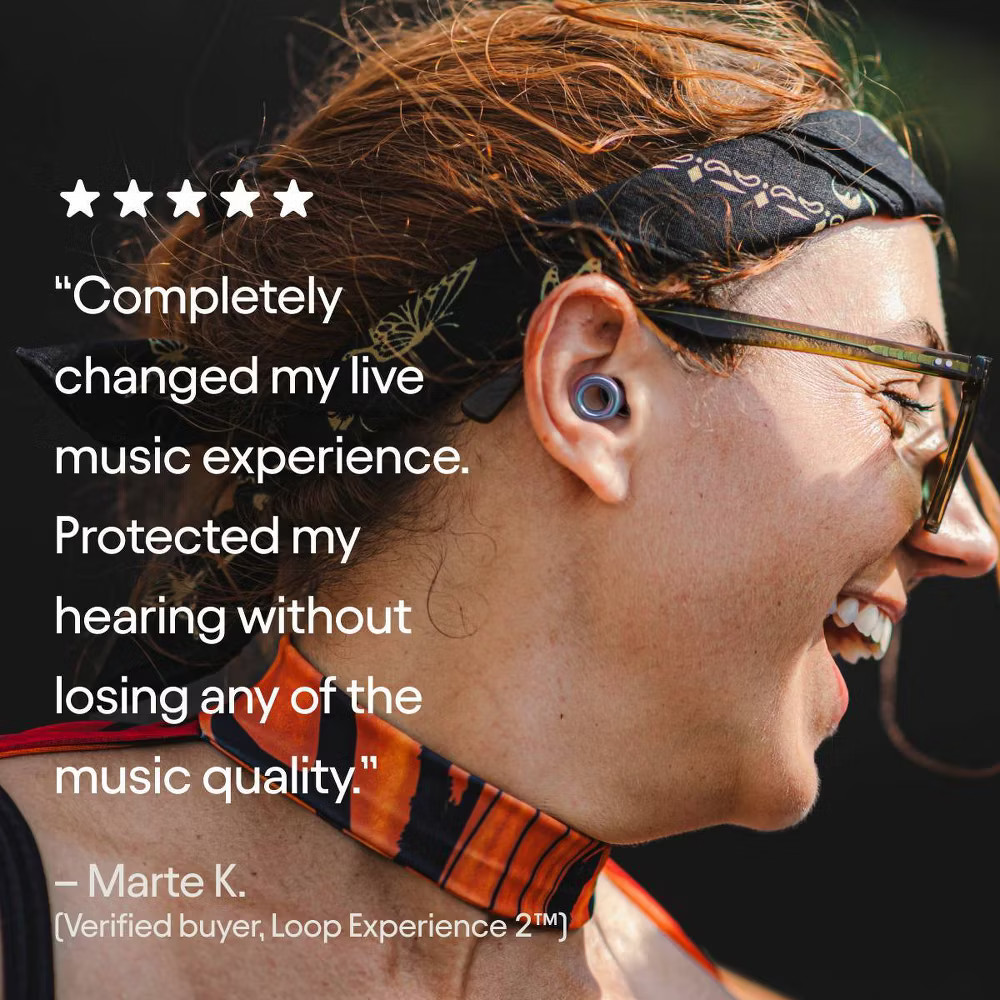 Loop Experience 2 Earplugs for Live Events Concerts Festivals and Night Outs