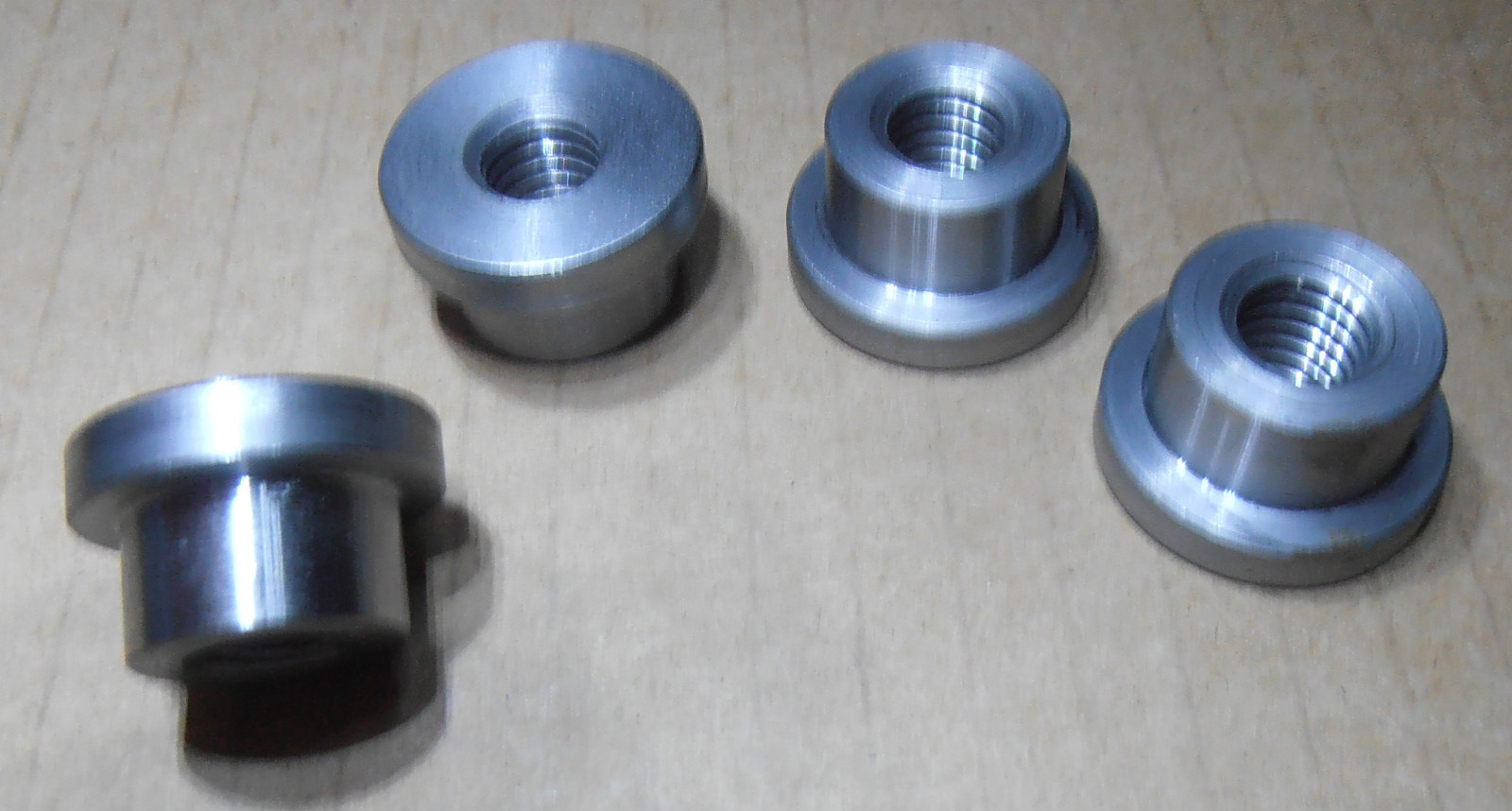10 Pieces 7/16 x 20 WELD BUNGS THREADED 1018 Steel Low Profile.USA MADE