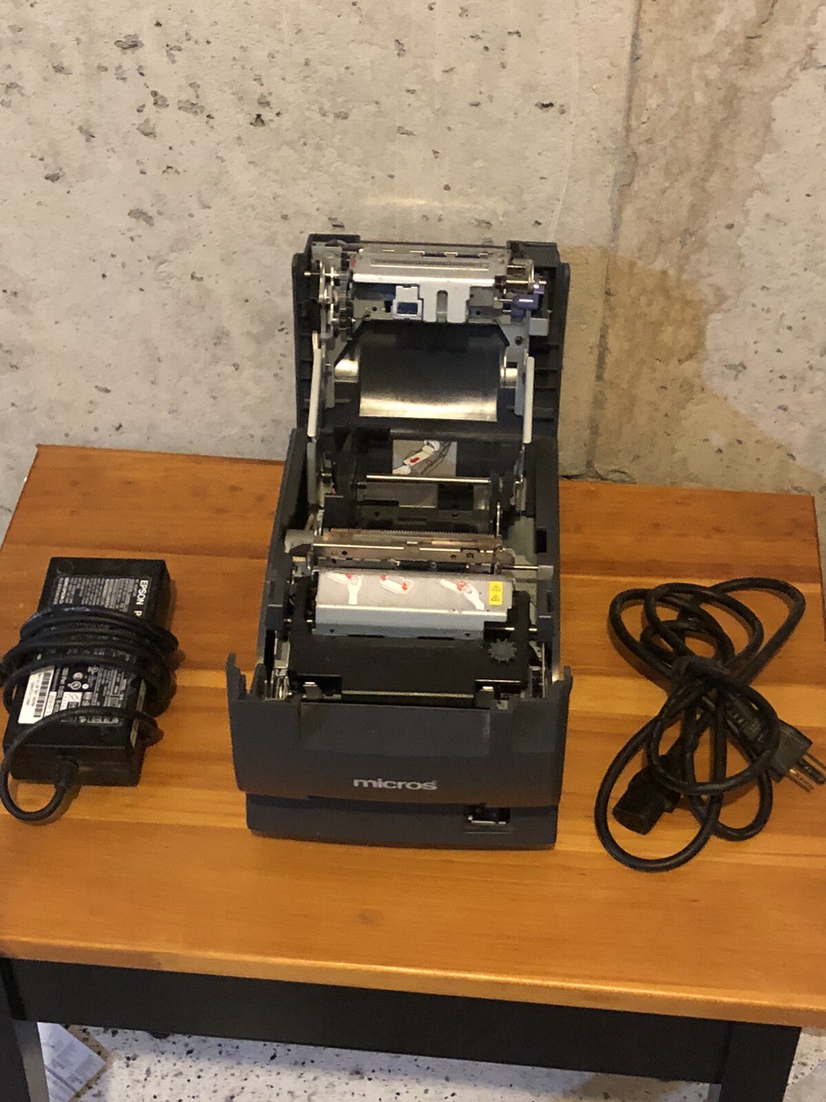 Epson TM-U220B Micros POS IDN Receipt Printer and power supply