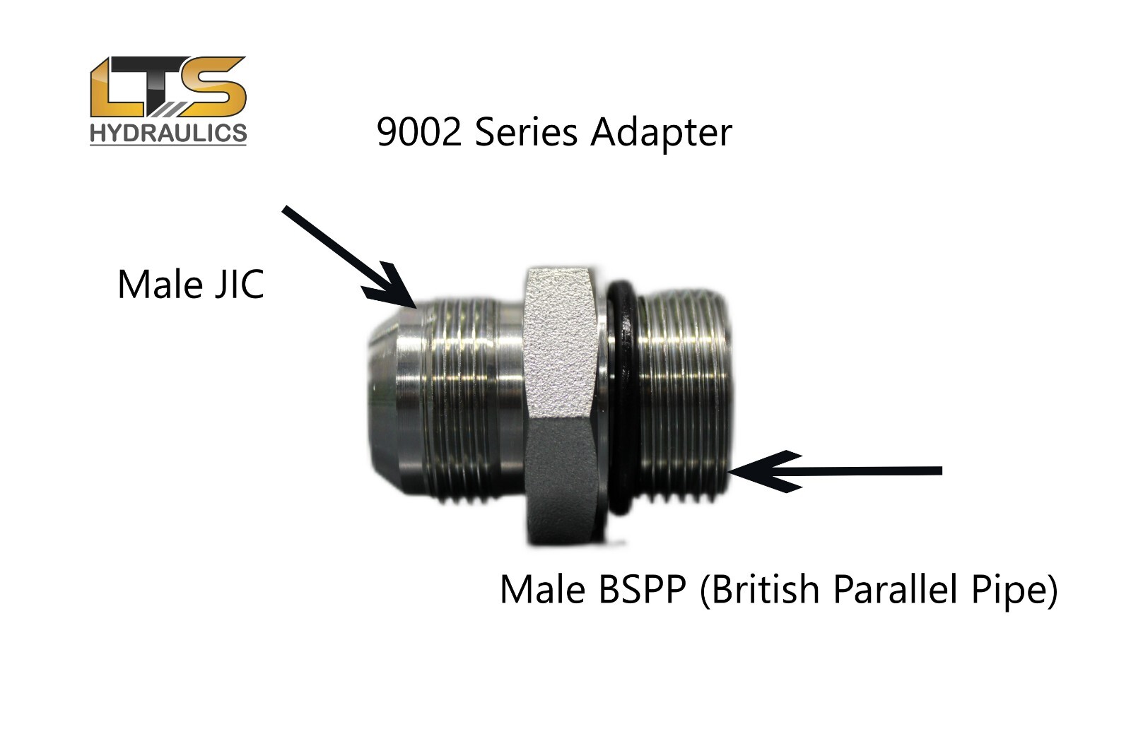 1/2″ Male JIC x 1/2″ Male BSPP British Parallel Pipe Straight Adapter 9002-08-08