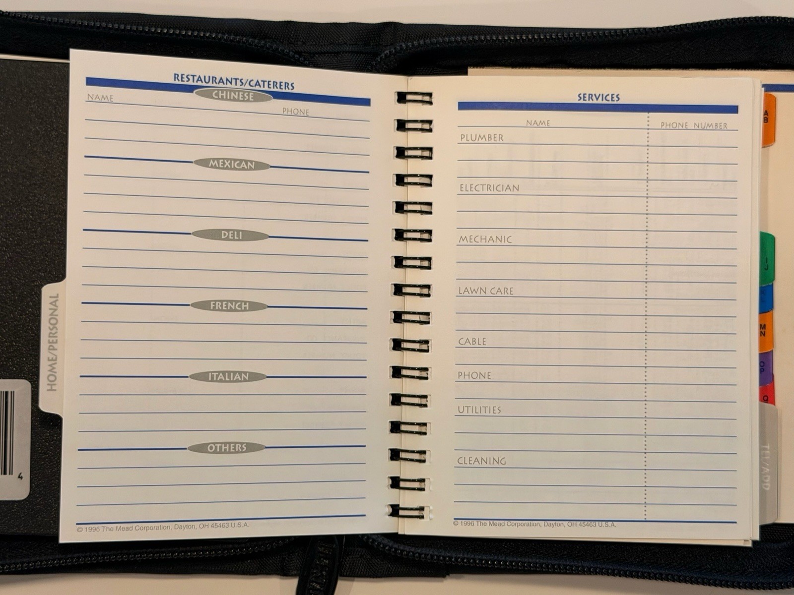 Mead Five Star Mini Fat Little Day Planner Black Vtg 1996 Unused Binder