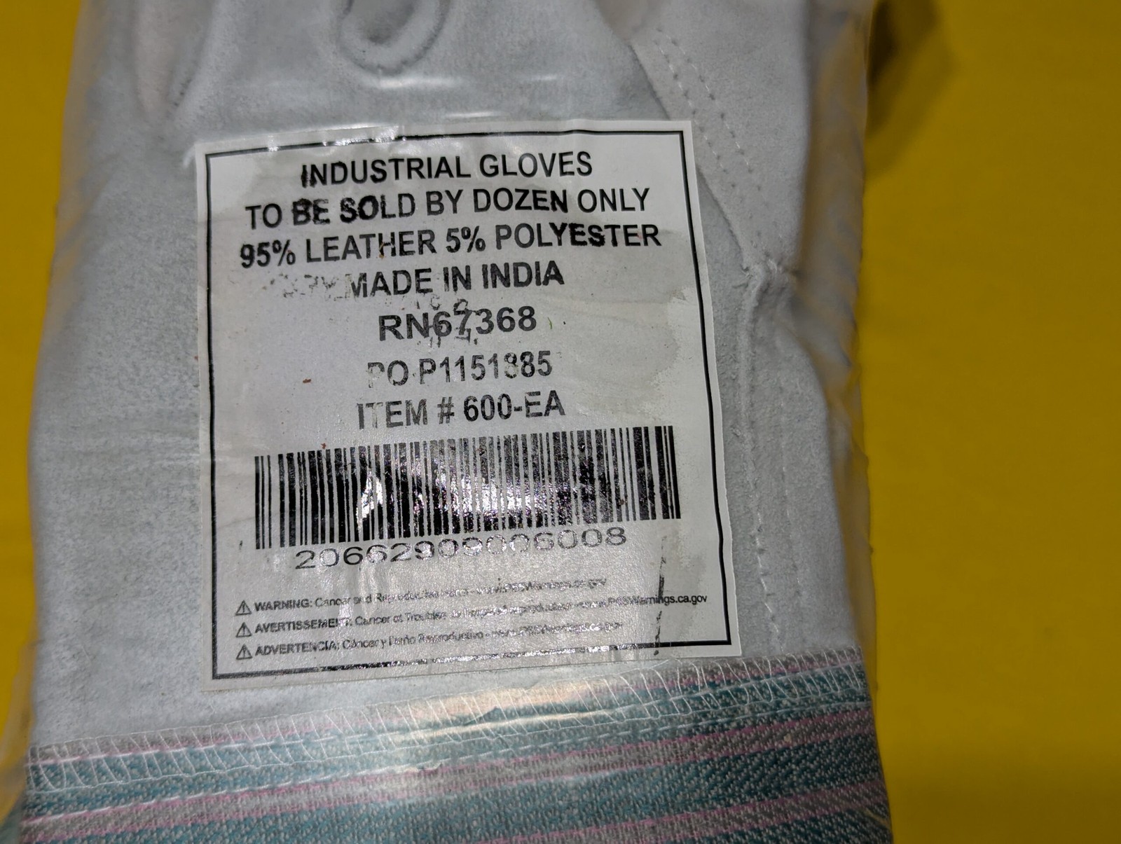 Ironcat 600-EA Full Leather Back Split Cowhide Work Gloves – 1 Dozen (12 Pairs)