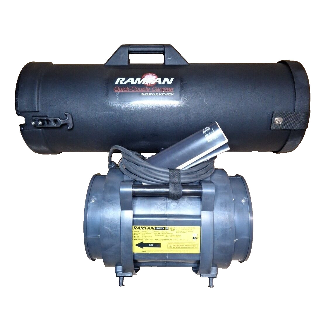 Ramfan EF7002 / UB20XX Black Industrial Intrinsically Safe Blower 980 CFM 1/3 HP
