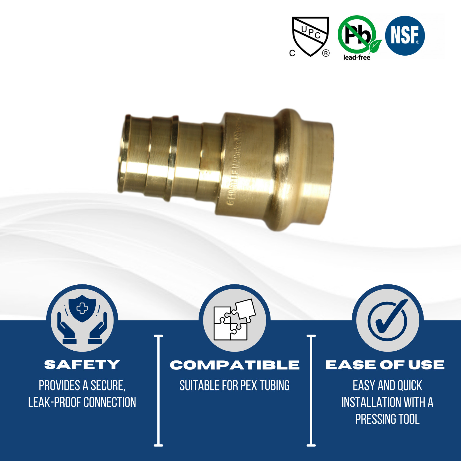 10 Pieces 3/4″ Press Fit x 3/4″ Pex A Coupling, for Propress Expansion Coupling