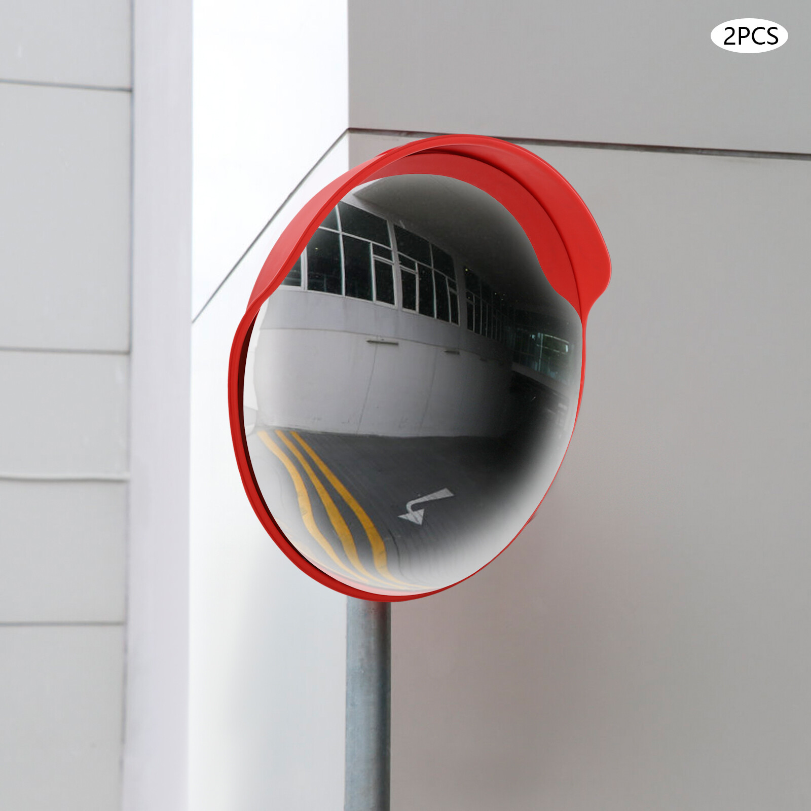 2pc 24″ Security Traffic Convex Mirror Wide Angle Safety Mirror Driveway Outdoor