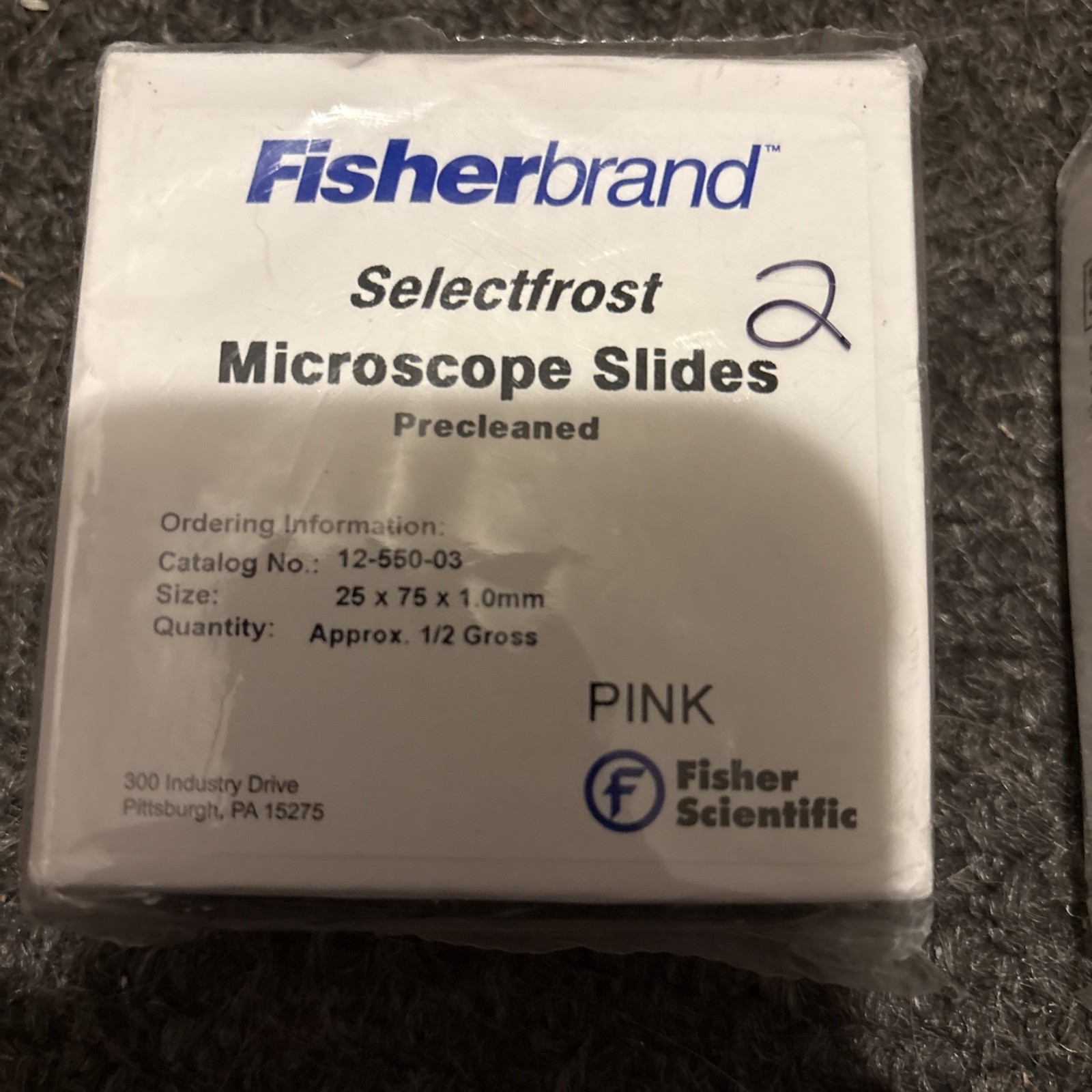 Fisherbrand Selectfrost Microscope Slides 12-550-03 PINK (2 Packs)