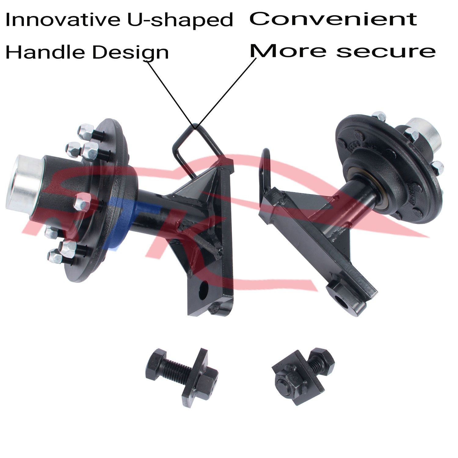 Pair 8 x 6.5 Lug 8000LB Superior Shipping Container Wheels, Bolt-on Spindle Kit