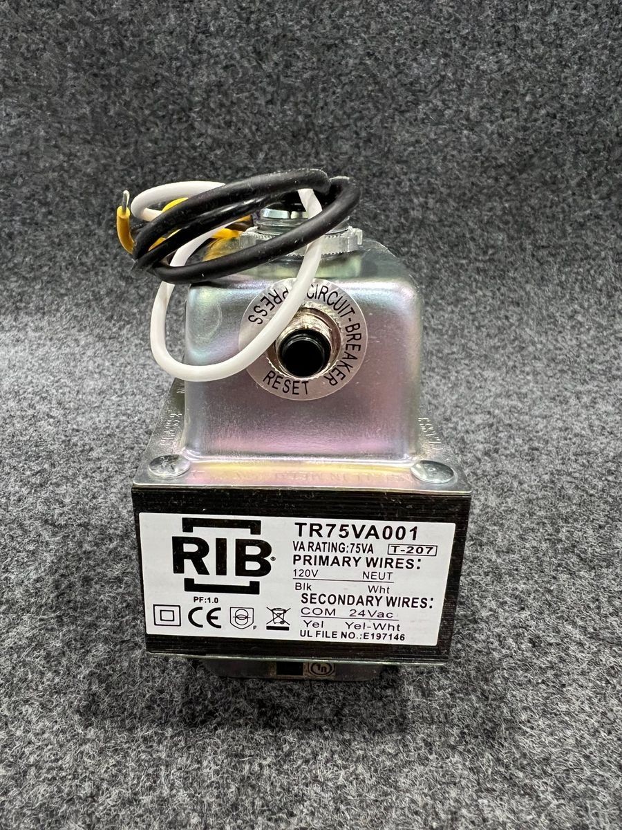 RIB TR75VA001 Transformer 75VA 120V to 24VAC HVAC Control Power Supply