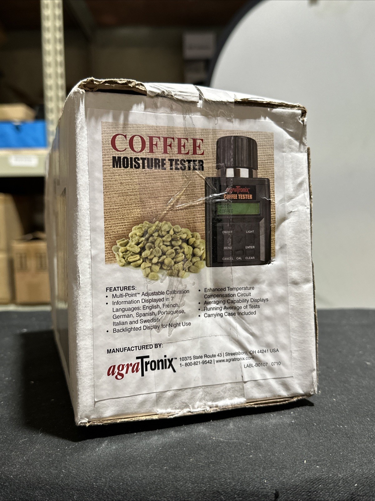 Agratronix Portable Coffee Moisture Tester USA 08150 PCMT