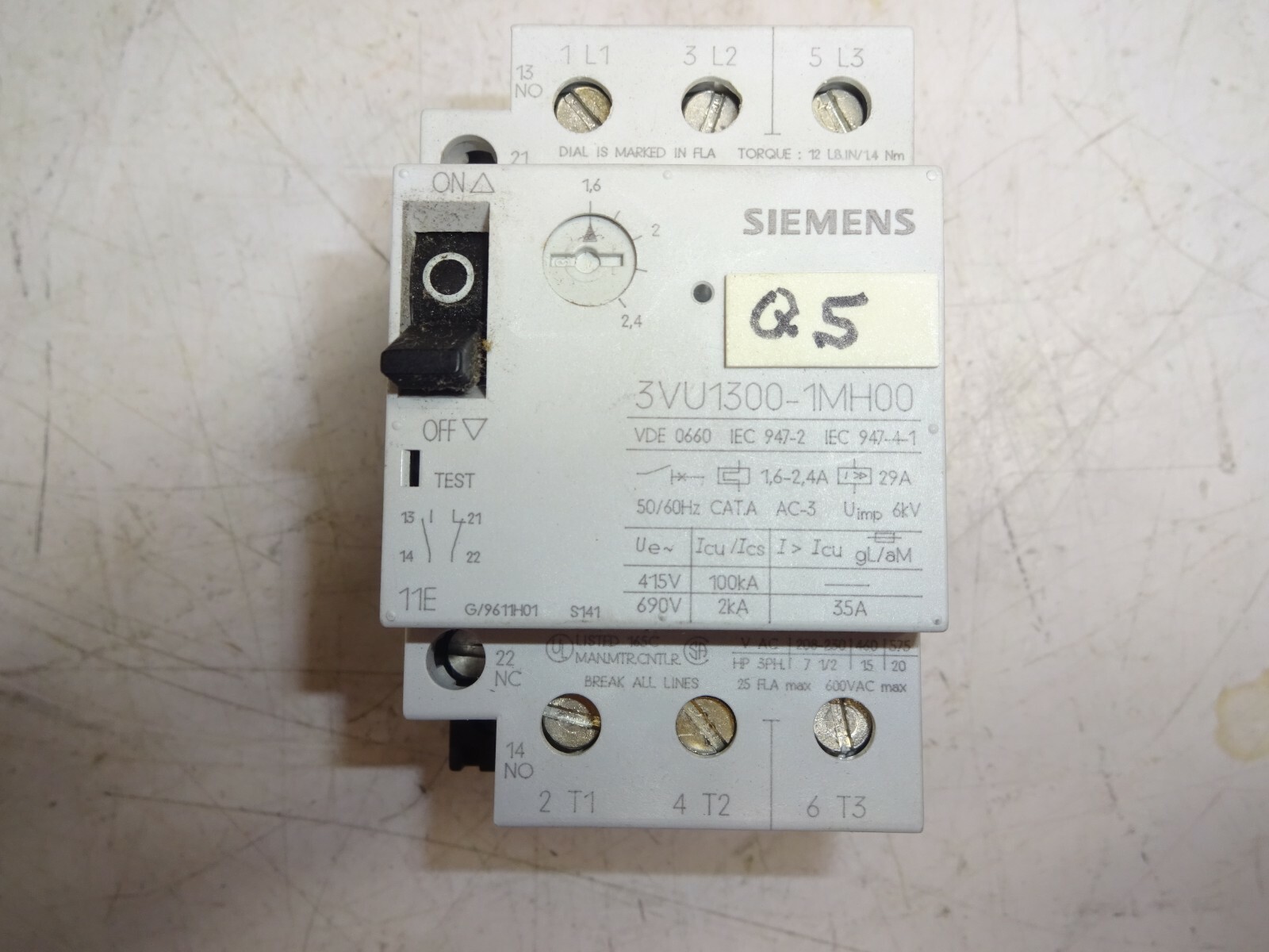 Siemens 3vu1300-1mh00 Motor Starter Protector