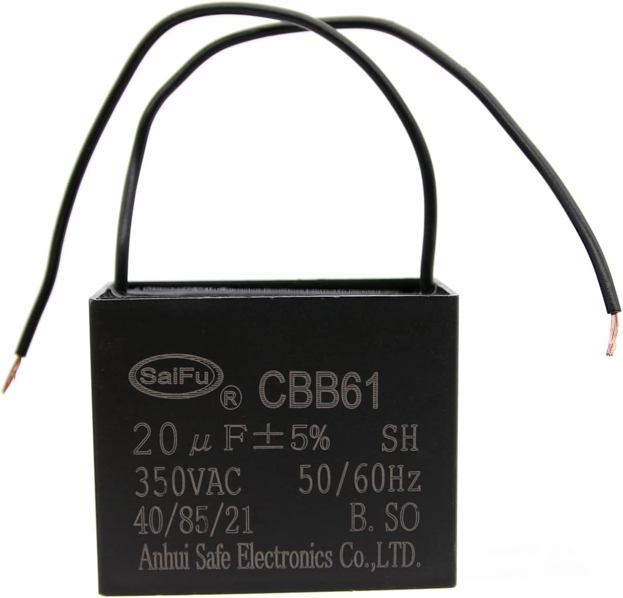 CBB61 20uf 2 Wire 350V AC Ceiling Fan Capacitor Polypropyle Number of Items: 1