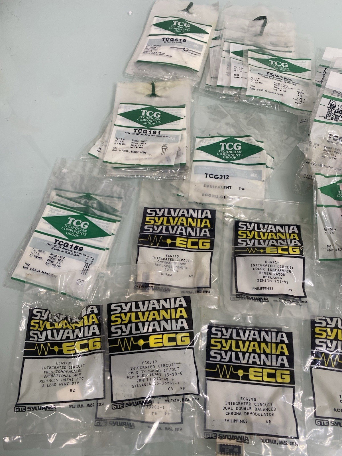 82 NTE TCG & 9 Sylvania ECG Assorted Electronic Components-All New Sealed