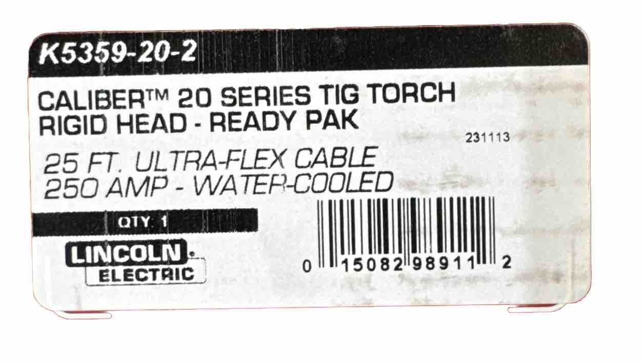 Lincoln Electric K5359-20-2 Caliber 20 Series TIG Torch R.P. 25 Ft (7.6 M)