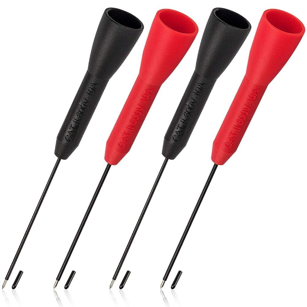 4x 2mm Needle Test Probes 600V Non-Destructive Multimeter For Fluke Leads C187