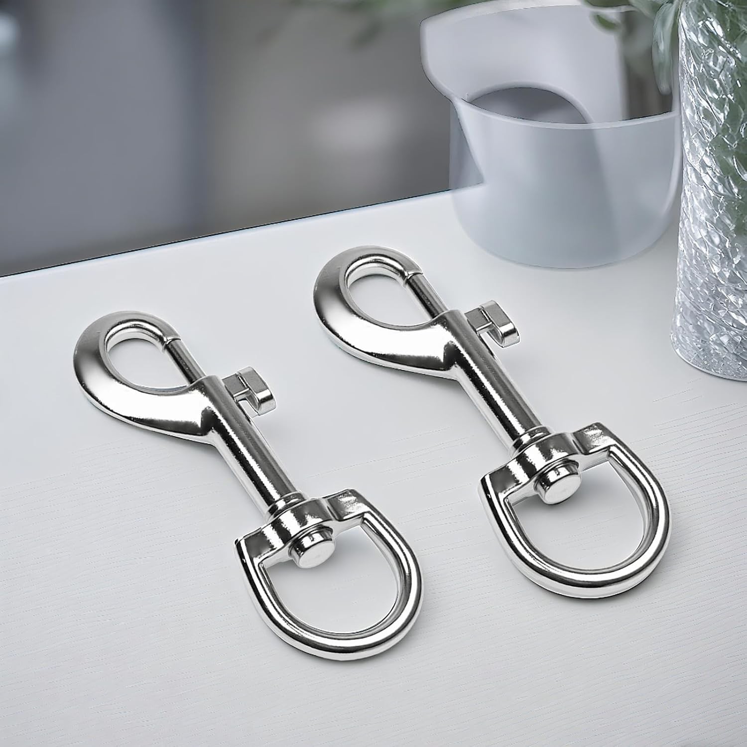 12 Pcs Zinc Alloy Swivel Eye Bolt Snap Hooks for Leashes and Flags