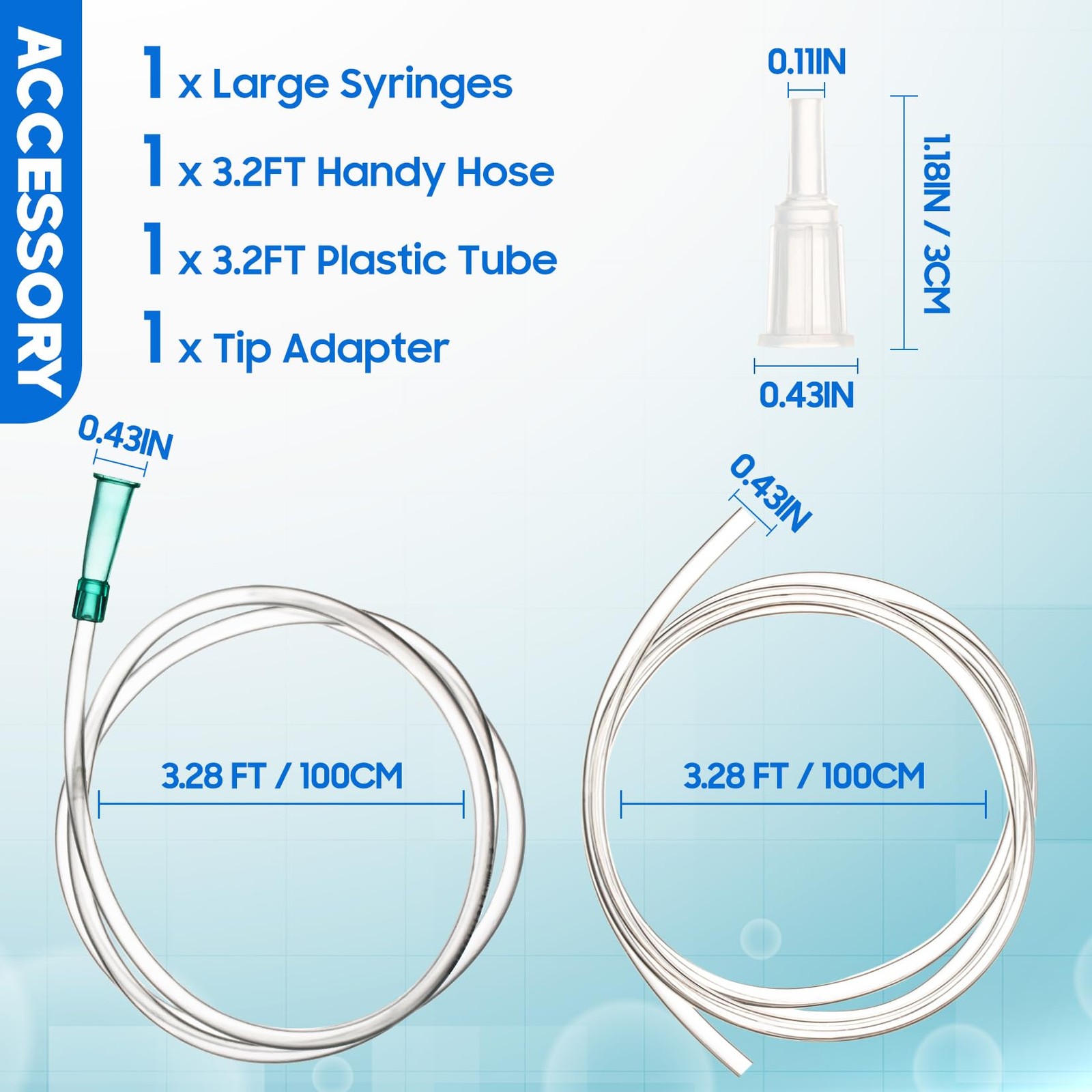 SHAOTONG 60ml Syringe with 40 Inch Tube and Tip Adapter, for Feeding 60ML/CC