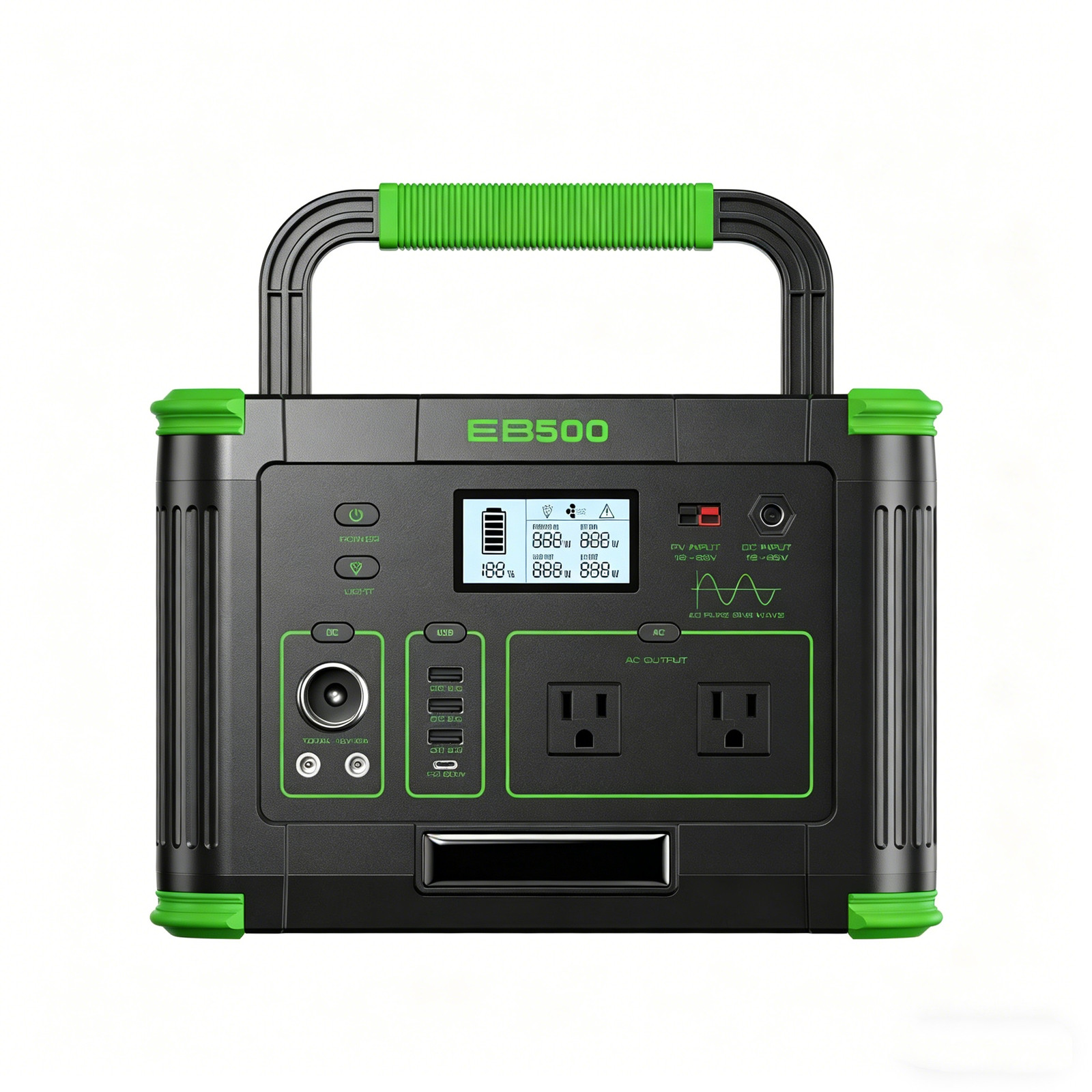 300W 288.6Wh Portable Solar Generator 9-Port Camping Power Supply Camping Home
