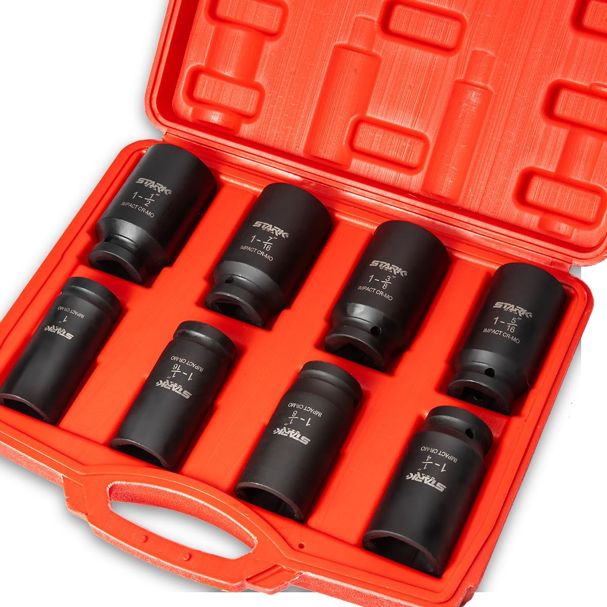 Stark Usa 9 Pieces 3/4 Drive Deep Impact Jumbo Assortment Socket Set Cr-V