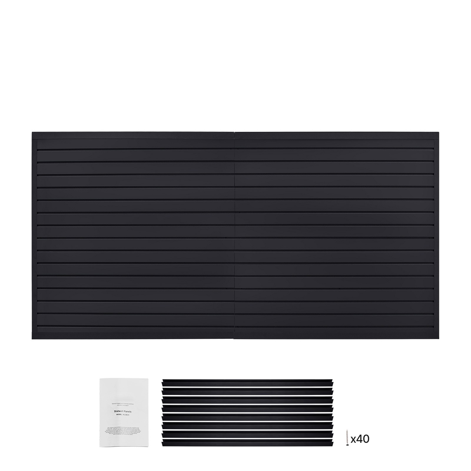 Uimoso 8 x 4 ft Slat Wall Paneling PVC Black Garage Slatwall with Modular Design
