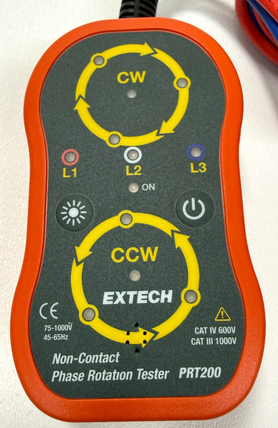 EXTECH PRT200 Non-Contact Phase Rotation Tester with Case CAT IV 600V III 1000V