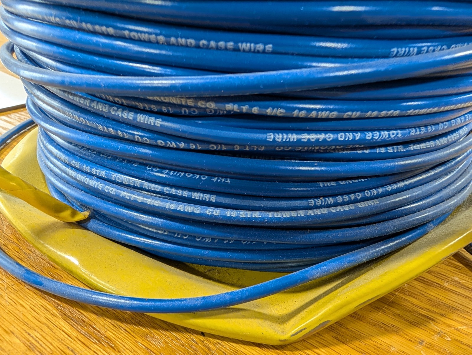 1000′ Spool of 16 AWG Okonite TC Blue Tower and Case Wire 600 Volt (S1CW)